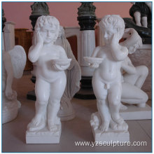 Garden Life Size White Marble Children Statue